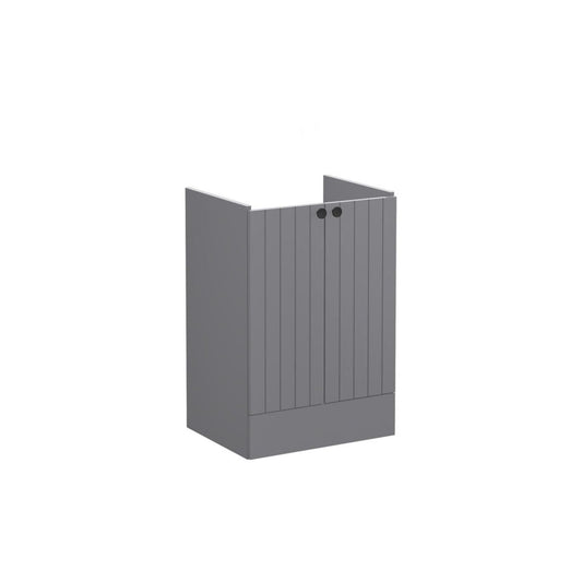 VitrA Root Groove 60cm 2 Door Floor Standing Washbasin Unit - Matt Grey