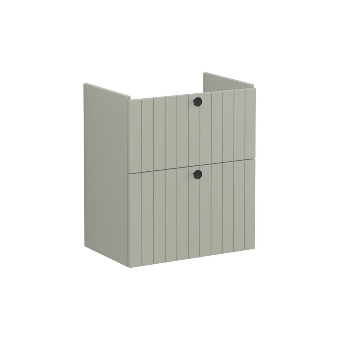 VitrA Root Groove 60cm 2 Drawer Slim Washbasin Unit - Matt Retro Green