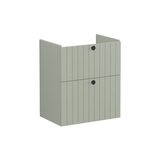 VitrA Root Groove 60cm 2 Drawer Slim Washbasin Unit - Matt Retro Green
