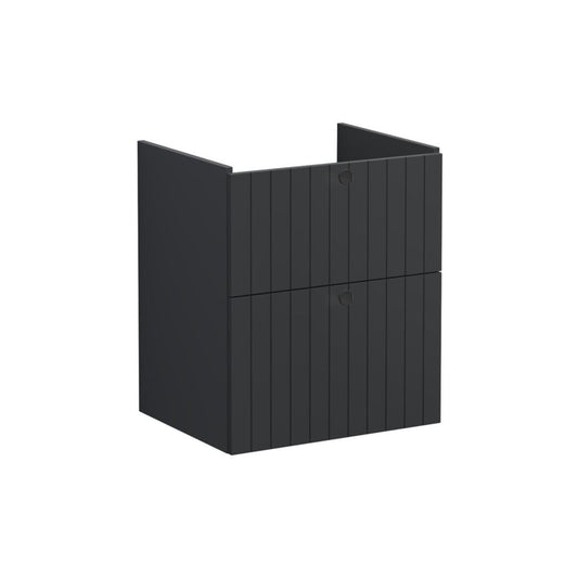 VitrA Root Groove 60cm 2 Drawer Washbasin Unit - Matt Graphite
