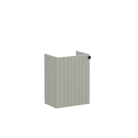 VitrA Root Groove 40cm 1 Door Wall Hung Slim Washbasin Unit (LH Hinge) - Matt Retro Green