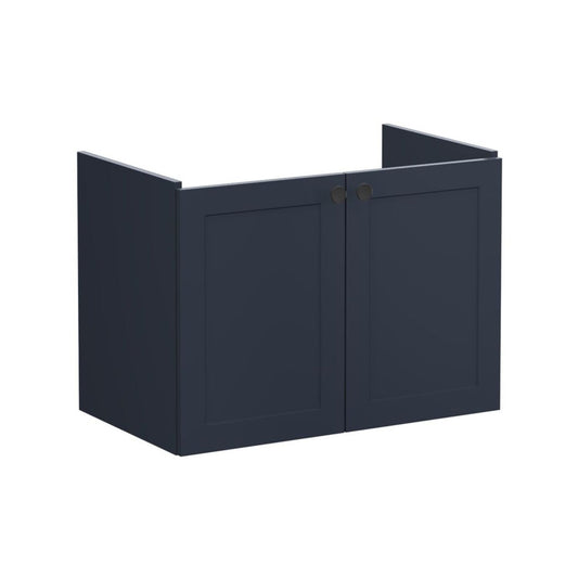 VitrA Root Classic 80cm 2 Door Wall Hung Washbasin Unit - Matt Dark Blue