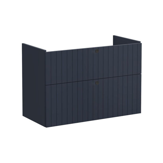 VitrA Root Groove 100cm 2 Drawer Washbasin Unit - Matt Dark Blue