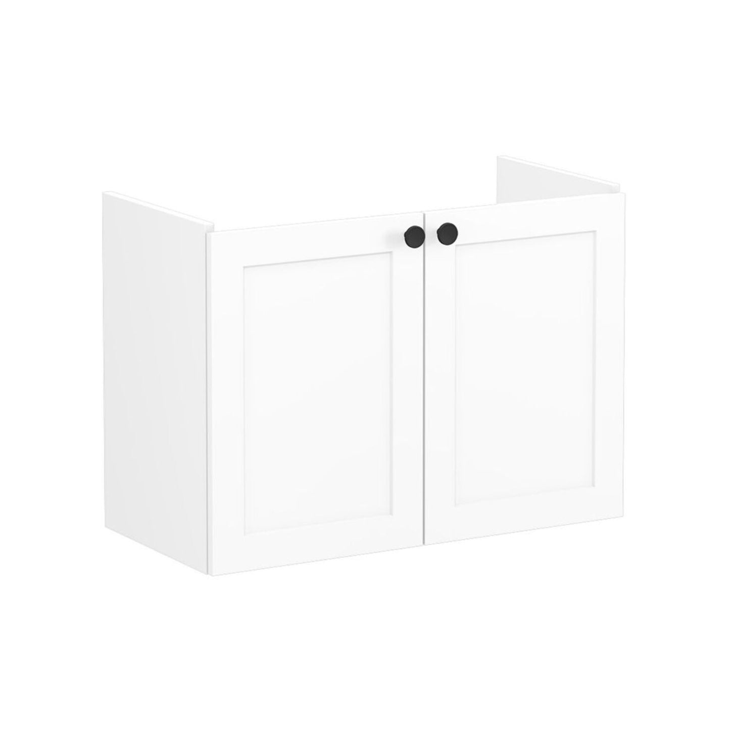 VitrA Root Classic 80cm 2 Door Wall Hung Slim Washbasin Unit - Matt White