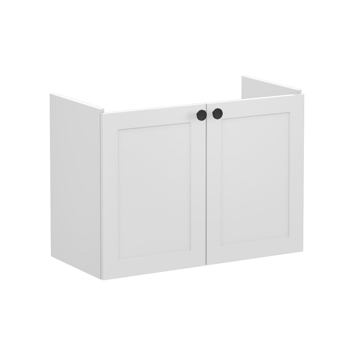 VitrA Root Classic 80cm 2 Door Wall Hung Slim Washbasin Unit - Matt Light Grey