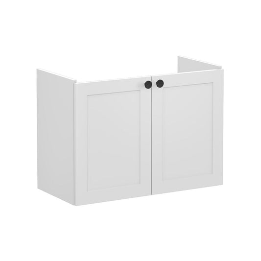 VitrA Root Classic 80cm 2 Door Wall Hung Slim Washbasin Unit - Matt Light Grey