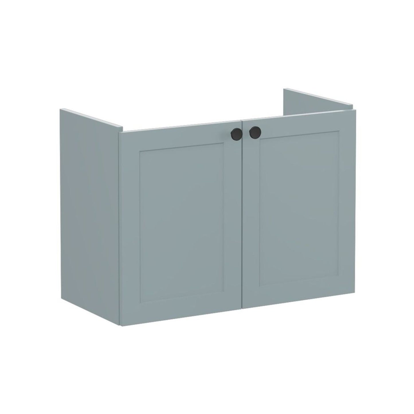 VitrA Root Classic 80cm 2 Door Wall Hung Slim Washbasin Unit - Matt Fjord Green