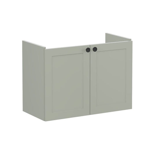 VitrA Root Classic 80cm 2 Door Wall Hung Slim Washbasin Unit - Matt Retro Green
