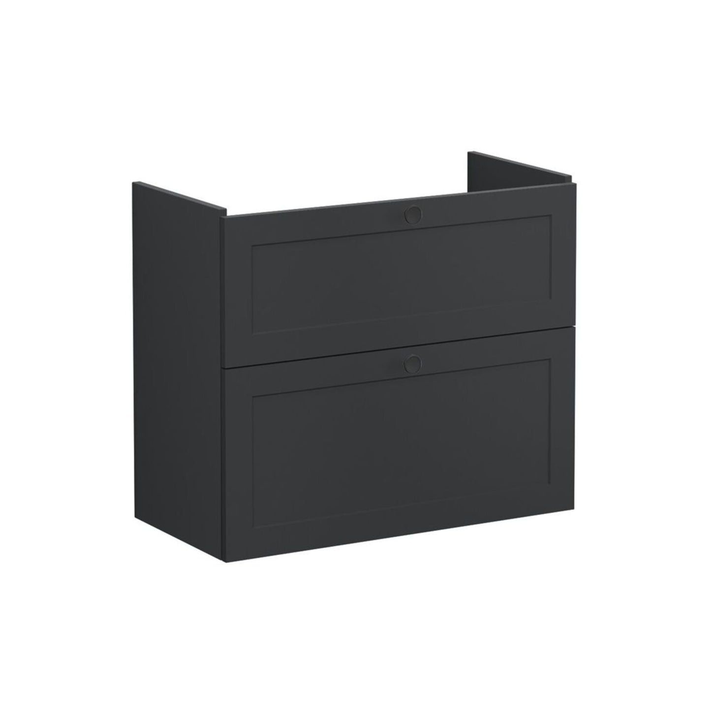 VitrA Root Classic 80cm 2 Drawer Slim Washbasin Unit - Matt Graphite