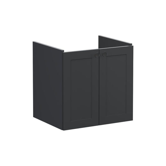 VitrA Root Classic 60cm 2 Door Wall Hung Washbasin Unit - Matt Graphite