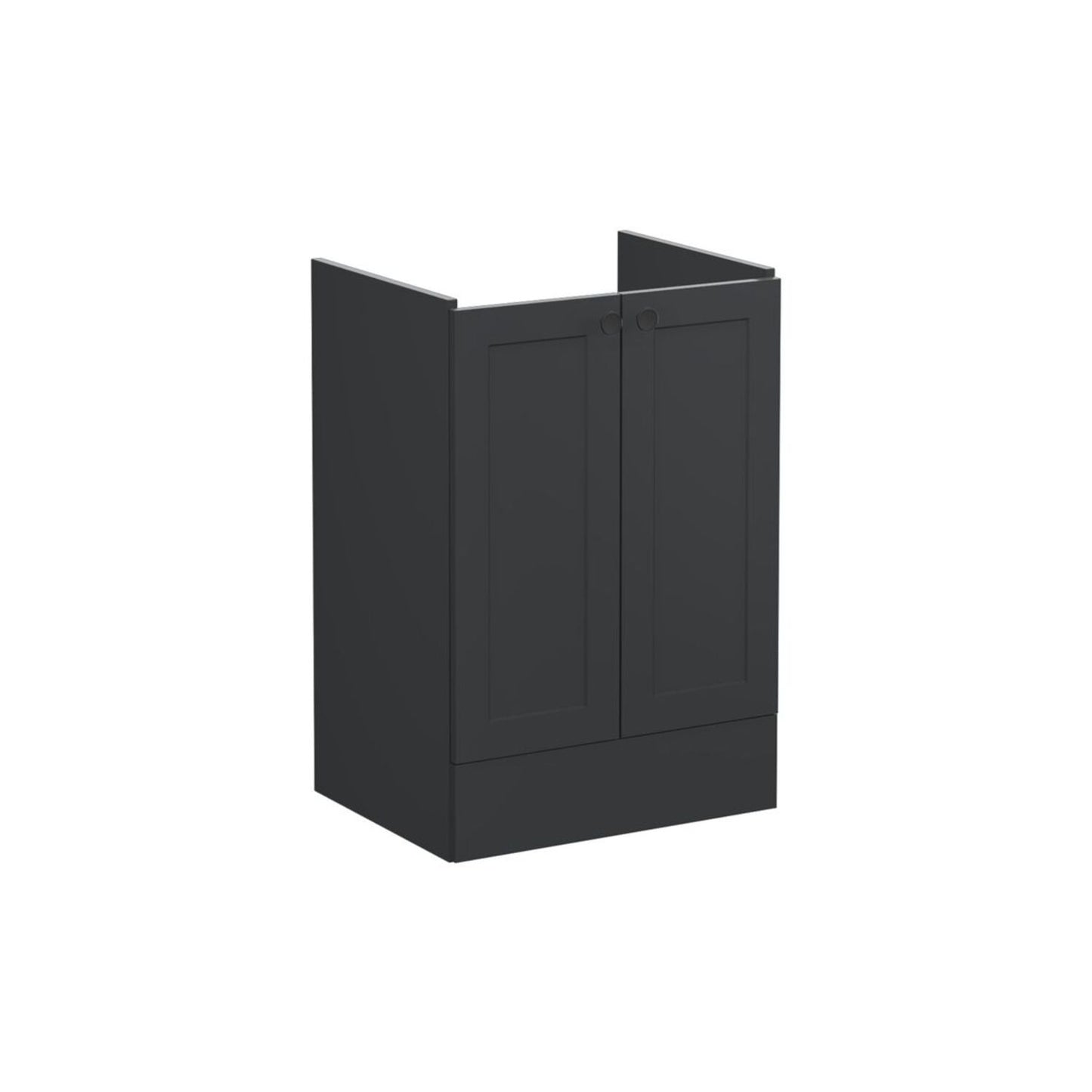 VitrA Root Classic 60cm 2 Door Floor Standing Washbasin Unit - Matt Graphite