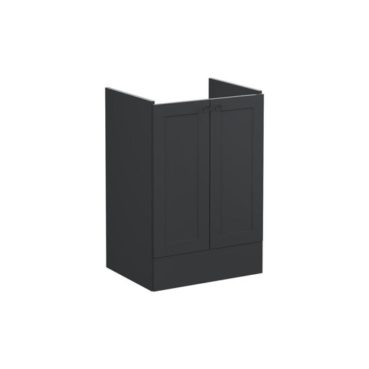 VitrA Root Classic 60cm 2 Door Floor Standing Washbasin Unit - Matt Graphite