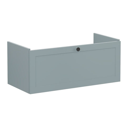 VitrA Root Classic 100cm 1 Drawer Slim Washbasin Unit - Matt Fjord Green