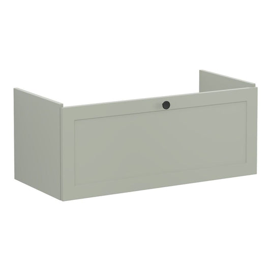 VitrA Root Classic 100cm 1 Drawer Slim Washbasin Unit - Matt Retro Green