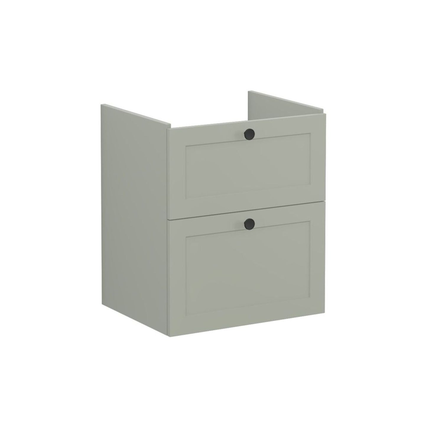 VitrA Root Classic 60cm 2 Drawer Washbasin Unit - Matt Retro Green