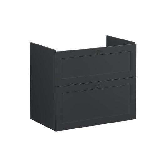 VitrA Root Classic 80cm 2 Drawer Washbasin Unit - Matt Graphite