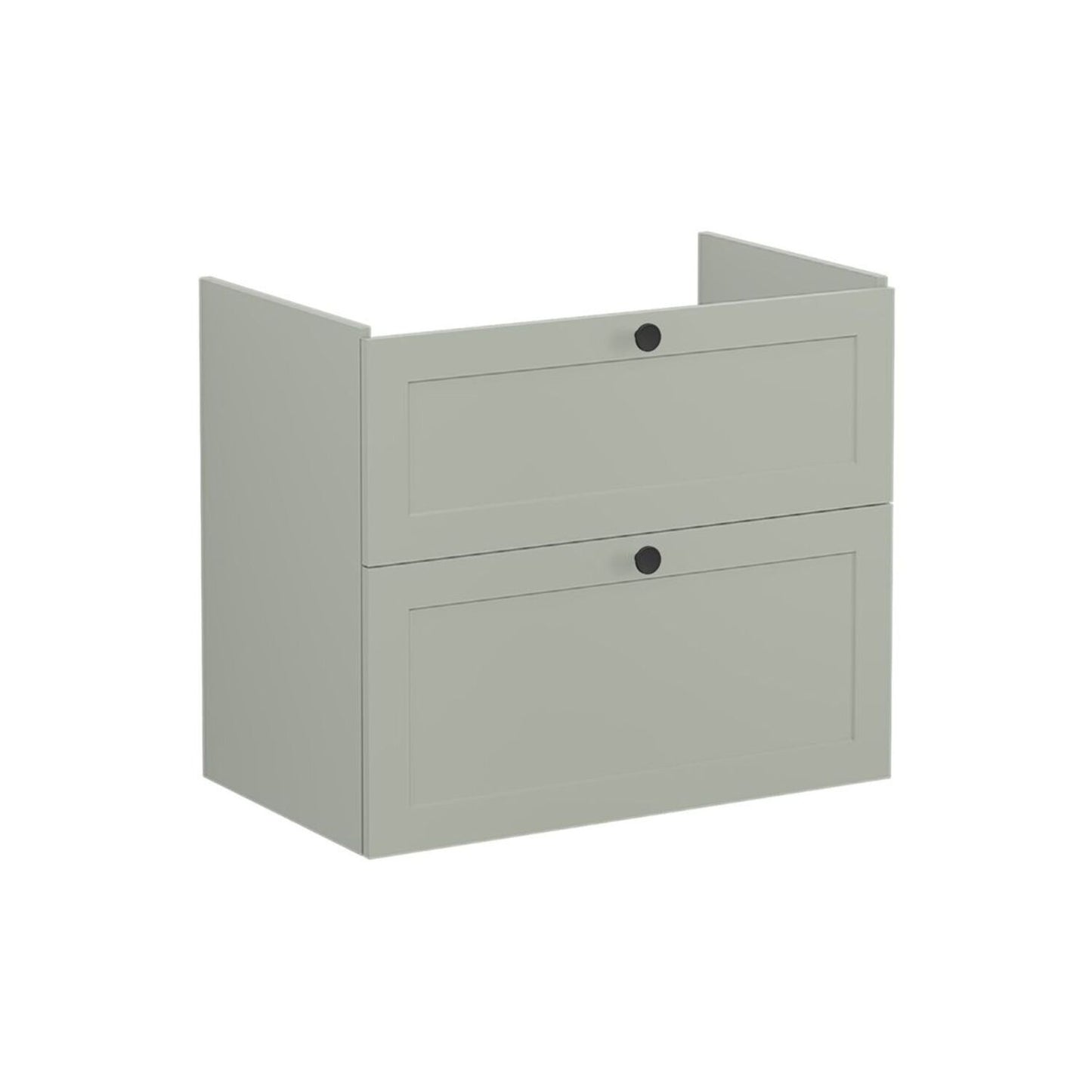 VitrA Root Classic 80cm 2 Drawer Washbasin Unit - Matt Retro Green