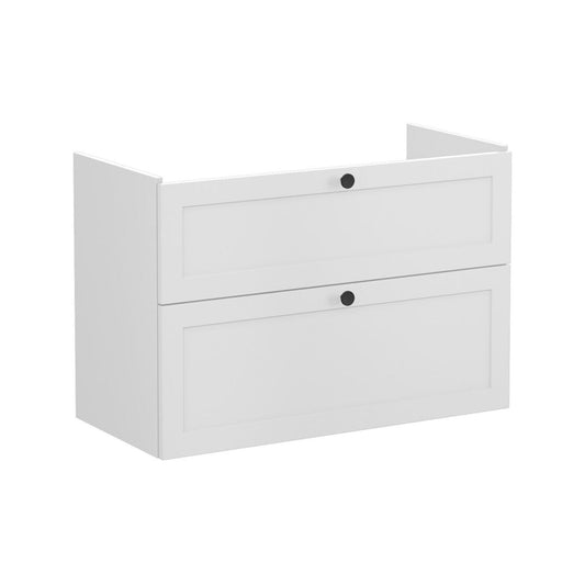 VitrA Root Classic 100cm 2 Drawer Washbasin Unit - Matt Light Grey