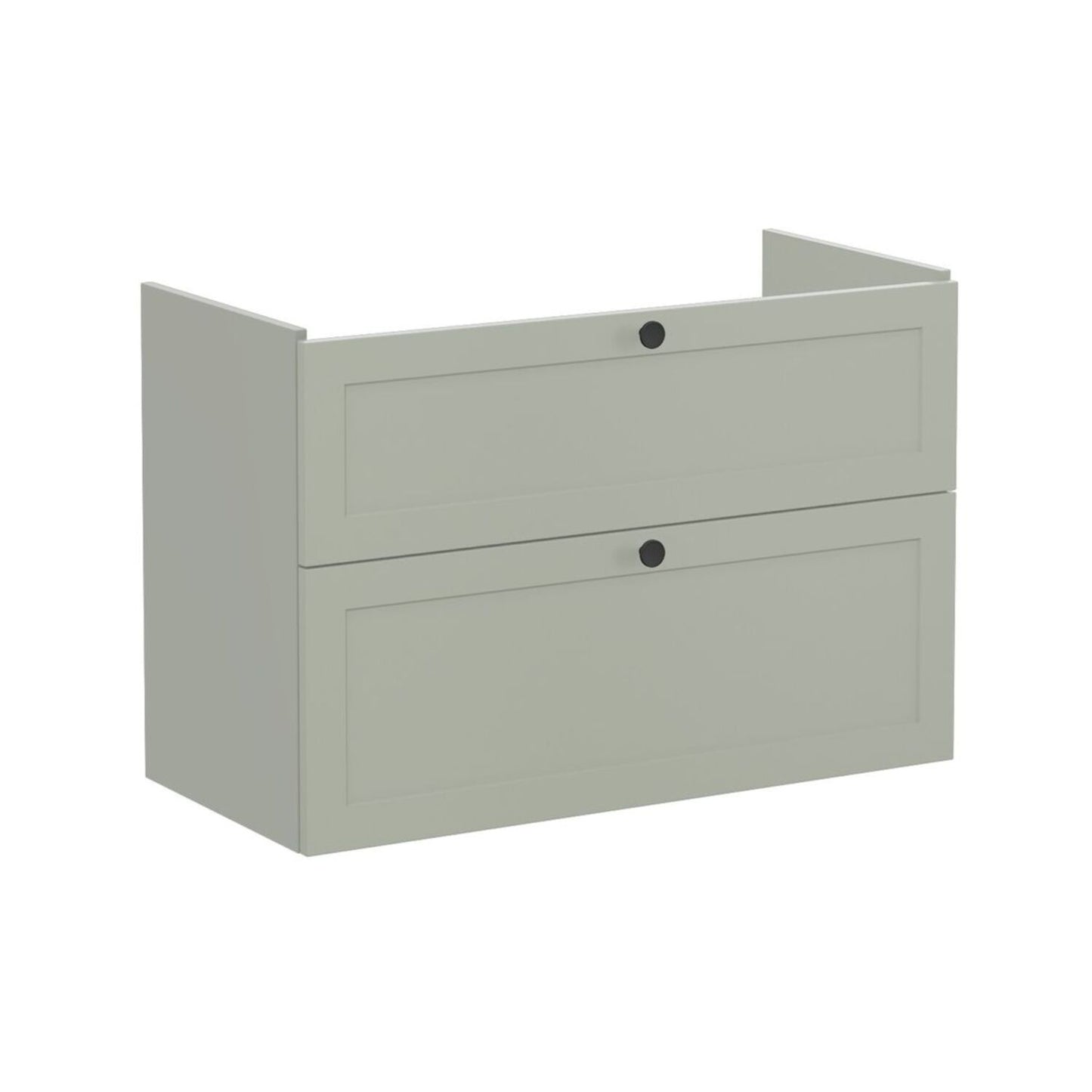 VitrA Root Classic 100cm 2 Drawer Washbasin Unit - Matt Retro Green