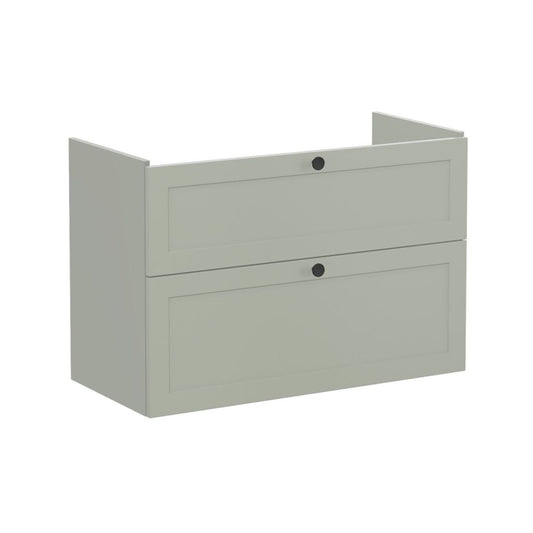 VitrA Root Classic 100cm 2 Drawer Washbasin Unit - Matt Retro Green