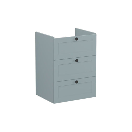 VitrA Root Classic 60cm 3 Drawer Washbasin Unit - Matt Fjord Green