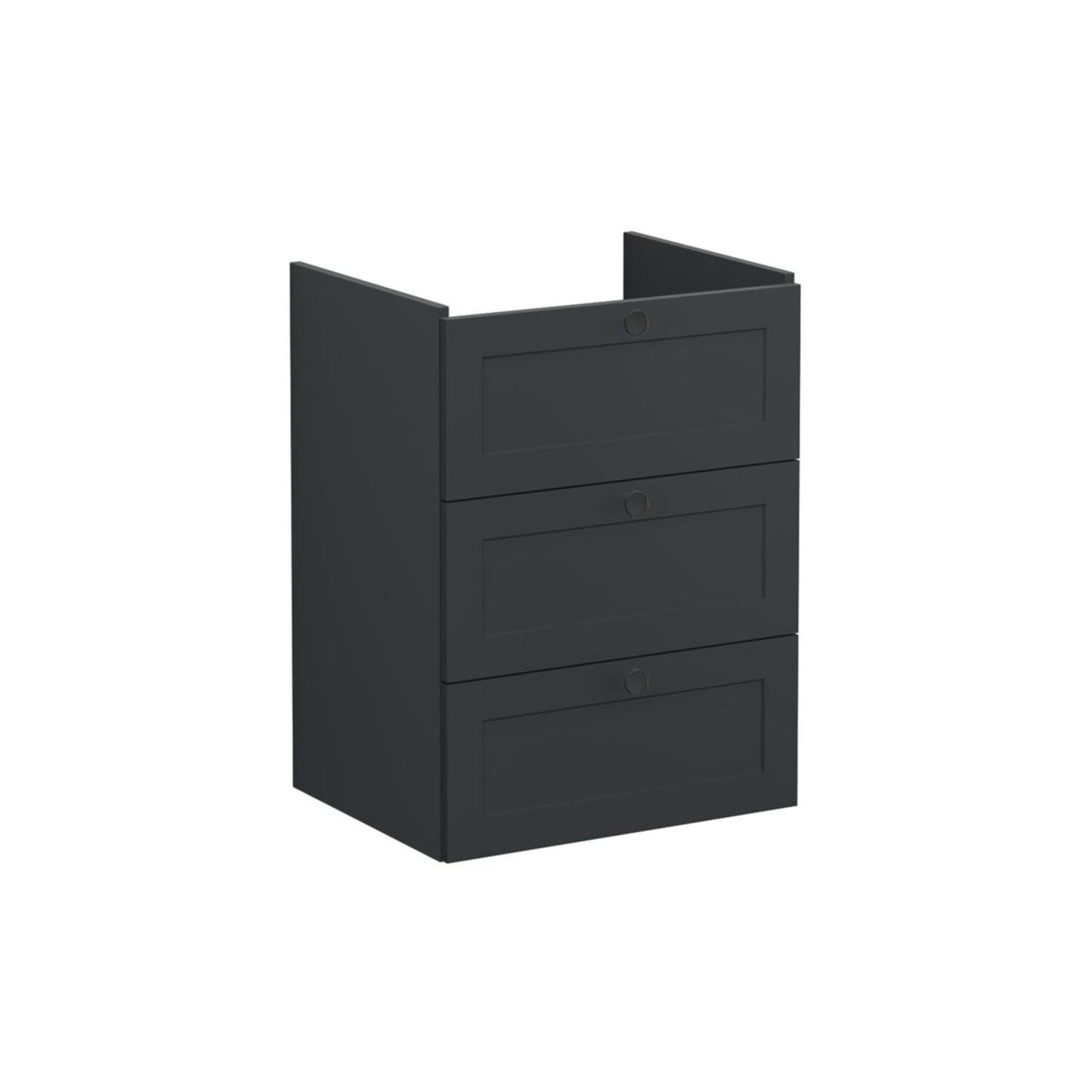 VitrA Root Classic 60cm 3 Drawer Washbasin Unit - Matt Graphite