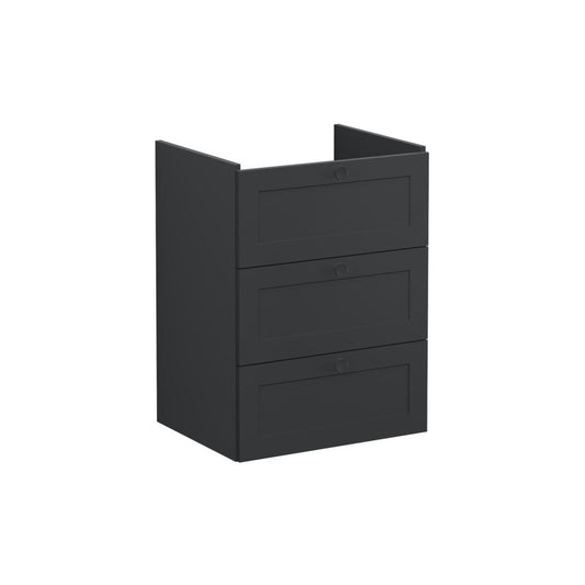 VitrA Root Classic 60cm 3 Drawer Washbasin Unit - Matt Graphite