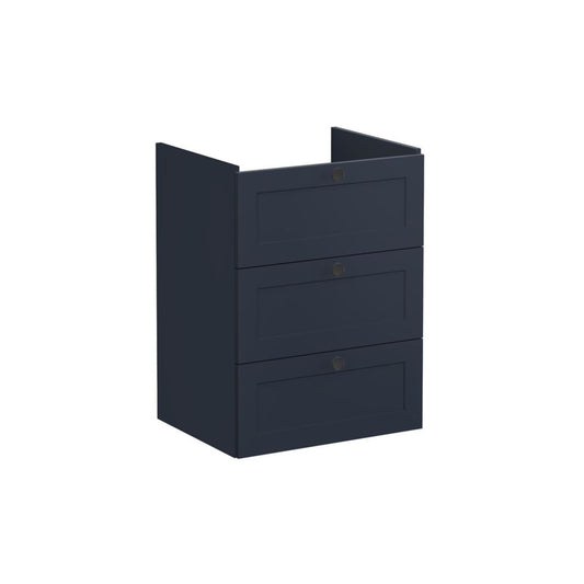 VitrA Root Classic 60cm 3 Drawer Washbasin Unit - Matt Dark Blue