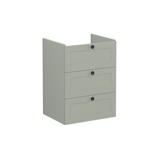 VitrA Root Classic 60cm 3 Drawer Washbasin Unit - Matt Retro Green