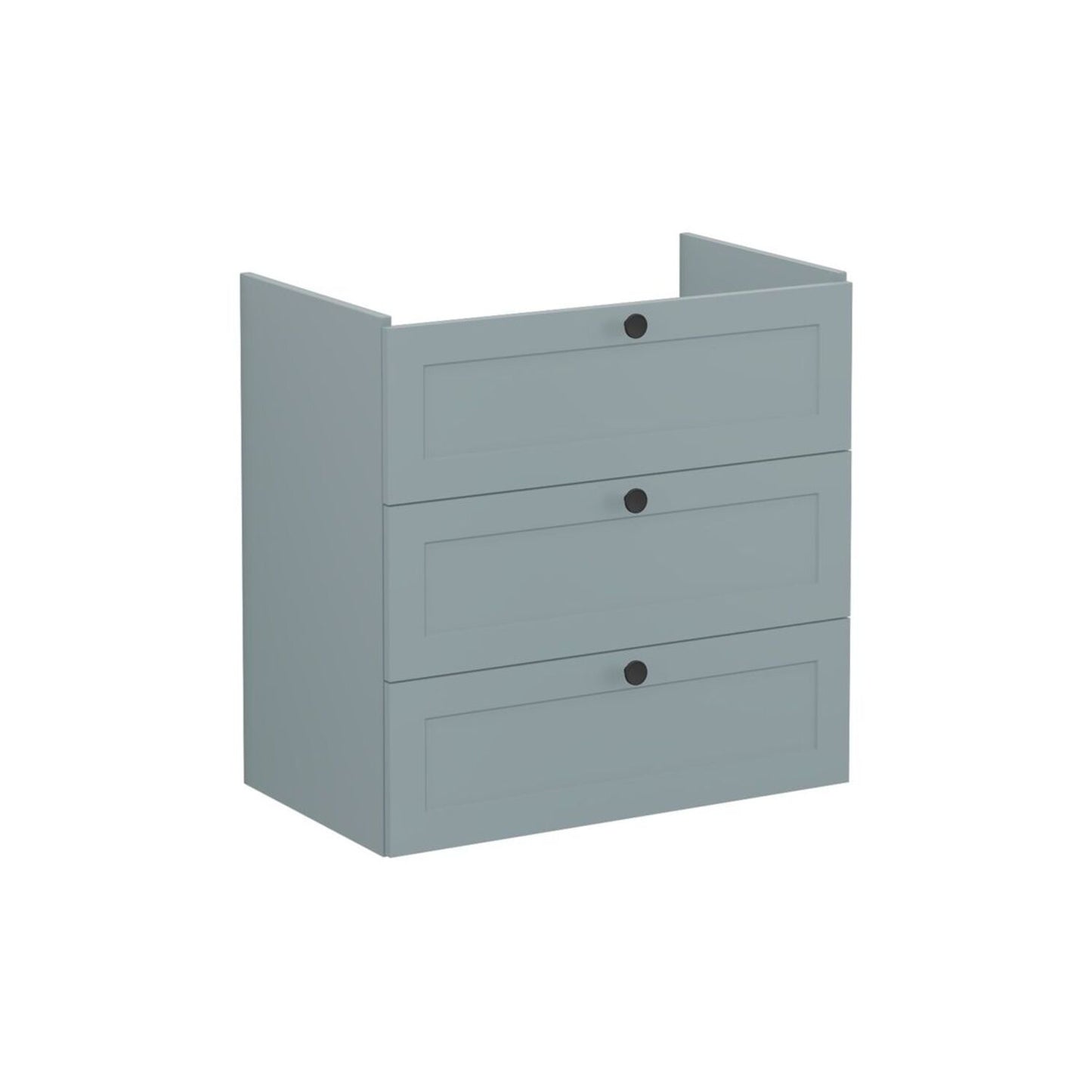 VitrA Root Classic 80cm 3 Drawer Washbasin Unit - Matt Fjord Green