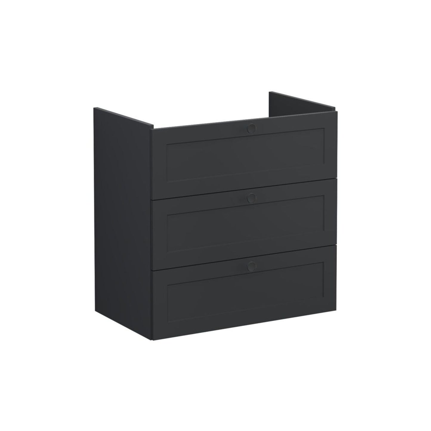 VitrA Root Classic 80cm 3 Drawer Washbasin Unit - Matt Graphite