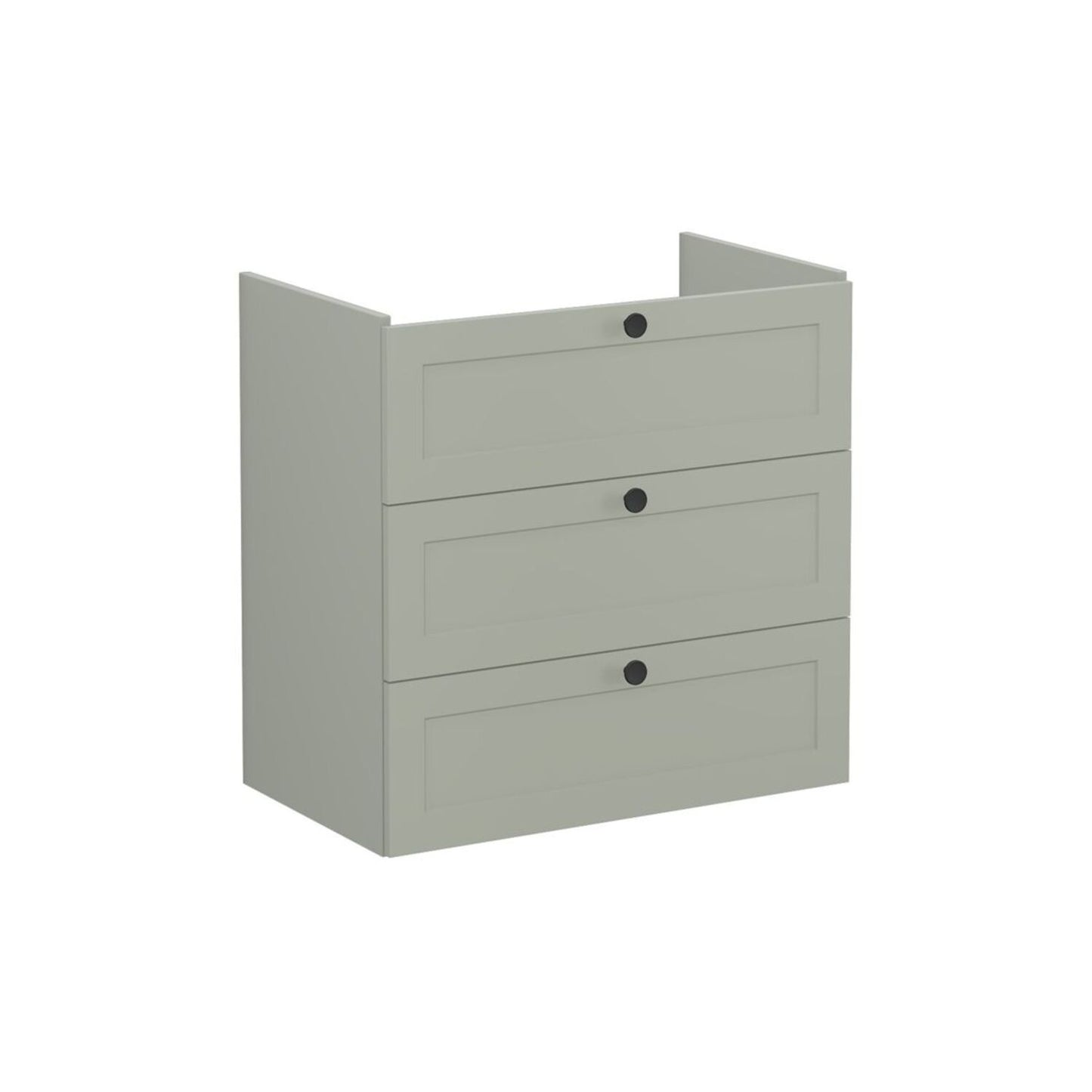 VitrA Root Classic 80cm 3 Drawer Washbasin Unit - Matt Retro Green