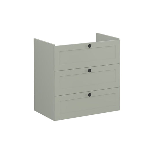 VitrA Root Classic 80cm 3 Drawer Washbasin Unit - Matt Retro Green