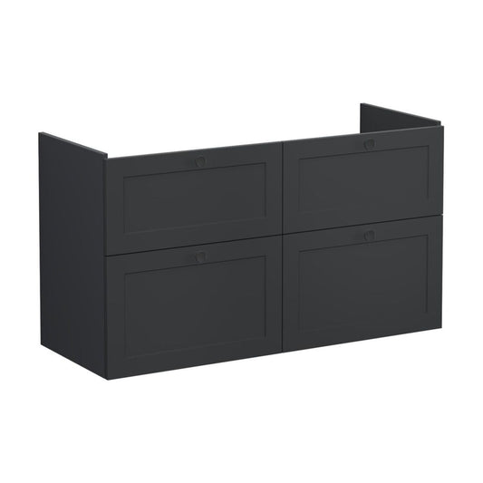 VitrA Root Classic 120cm 4 Drawer Washbasin Unit - Matt Graphite