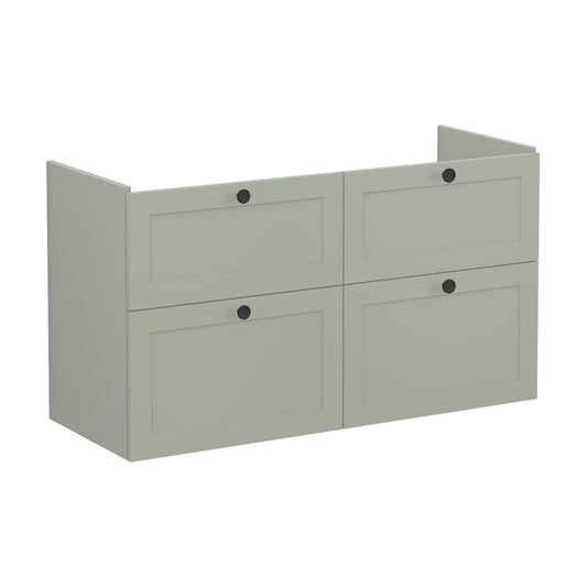 VitrA Root Classic 120cm 4 Drawer Washbasin Unit - Matt Retro Green