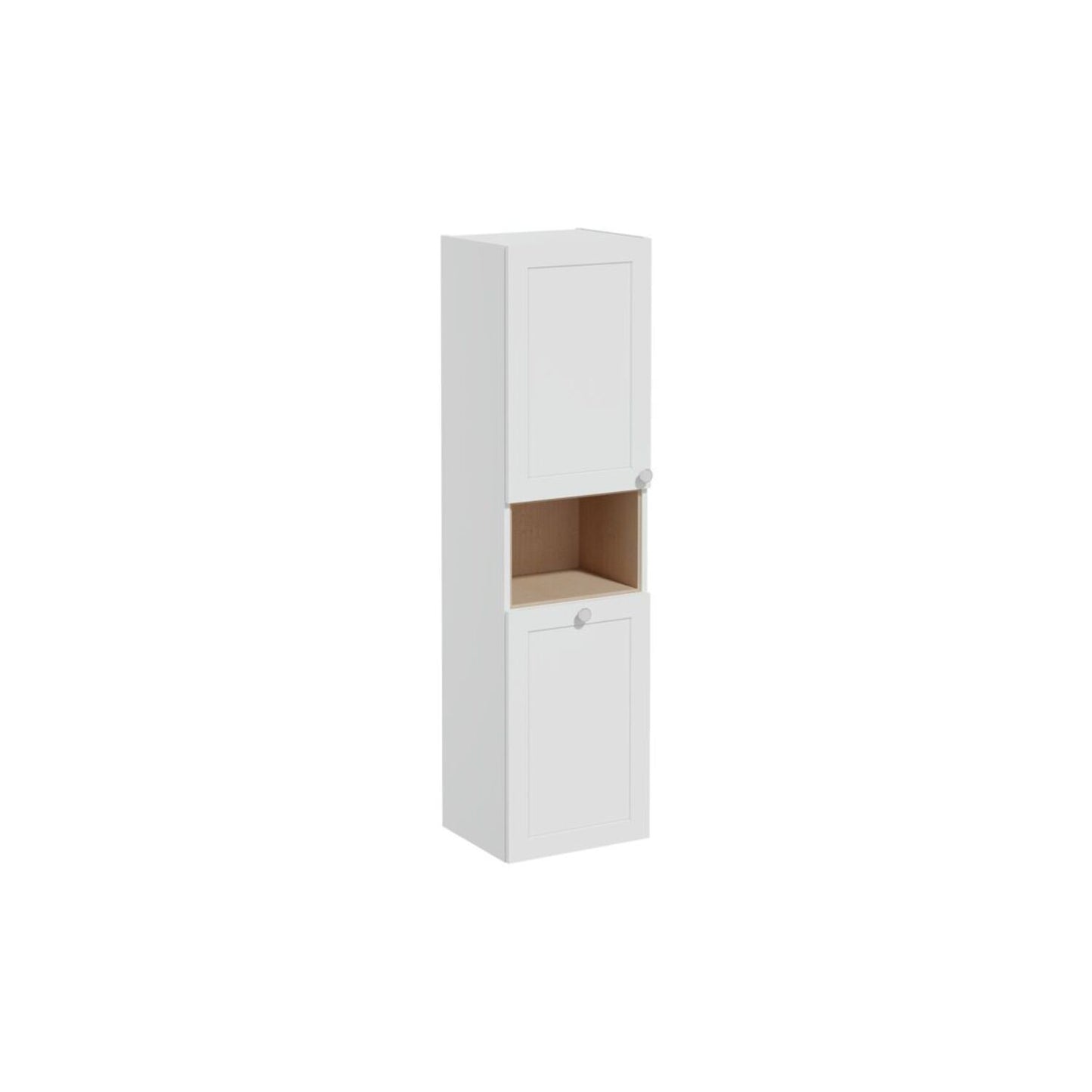 VitrA Root Classic 40cm 2 Door Semi-Tall Unit w/Laundry Basket (LH Hinge) - Matt Light Grey