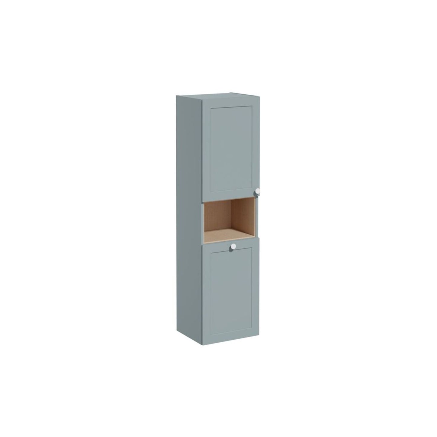 VitrA Root Classic 40cm 2 Door Semi-Tall Unit w/Laundry Basket (LH Hinge) - Matt Fjord Green