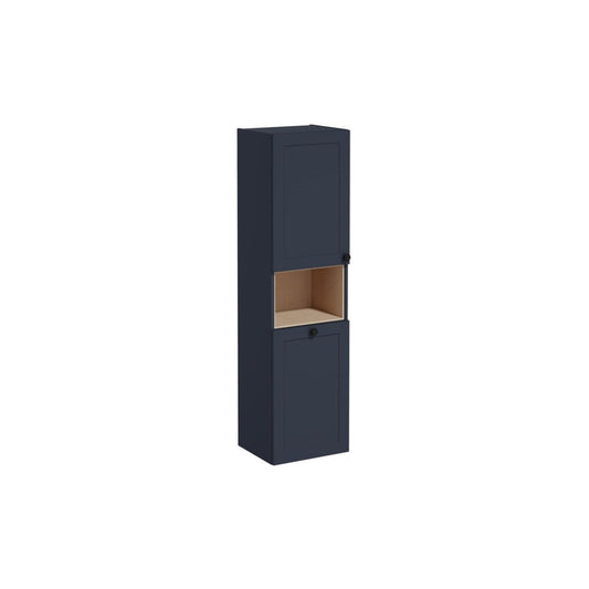 VitrA Root Classic 40cm 2 Door Semi-Tall Unit w/Laundry Basket (LH Hinge) - Matt Dark Blue