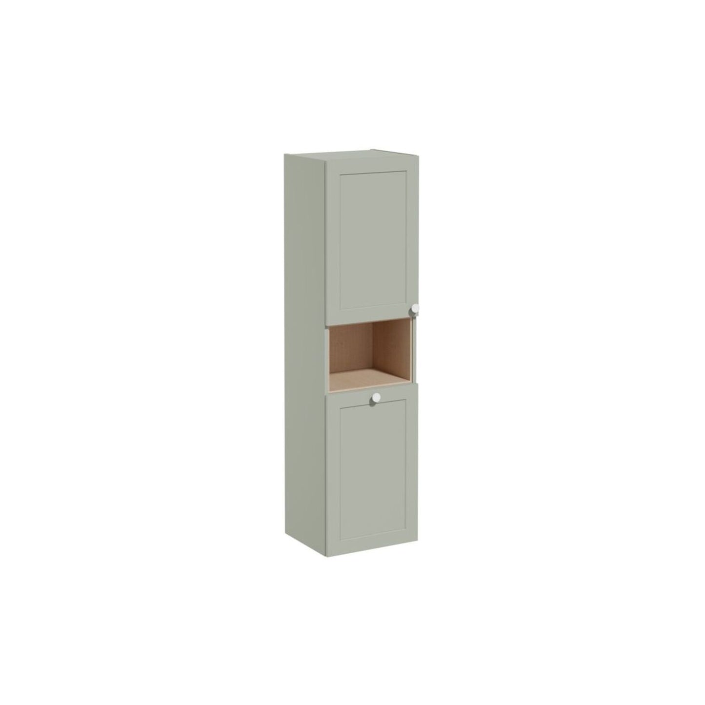 VitrA Root Classic 40cm 2 Door Semi-Tall Unit w/Laundry Basket (LH Hinge) - Matt Retro Green