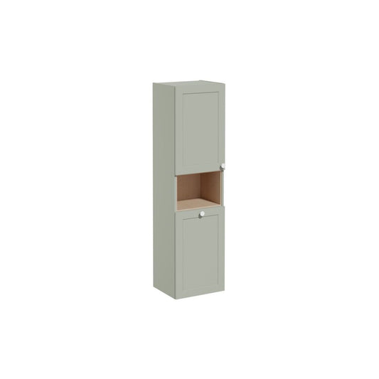 VitrA Root Classic 40cm 2 Door Semi-Tall Unit w/Laundry Basket (LH Hinge) - Matt Retro Green