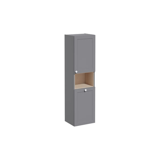 VitrA Root Classic 40cm 2 Door Semi-Tall Unit w/Laundry Basket (RH Hinge) - Matt Grey