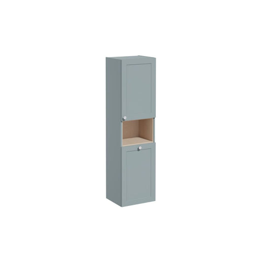 VitrA Root Classic 40cm 2 Door Semi-Tall Unit w/Laundry Basket (RH Hinge) - Matt Fjord Green
