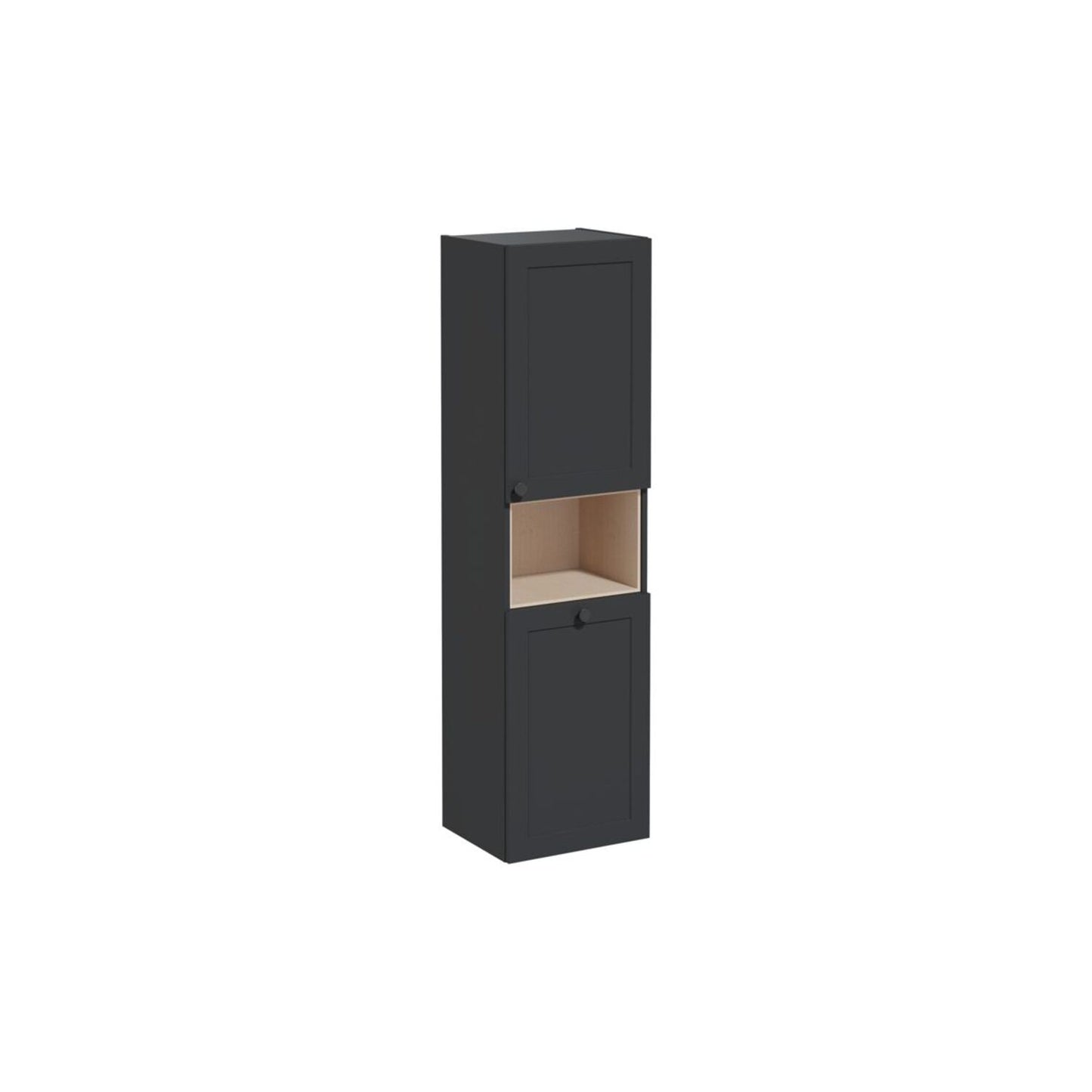 VitrA Root Classic 40cm 2 Door Semi-Tall Unit w/Laundry Basket (RH Hinge) - Matt Graphite