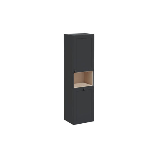 VitrA Root Classic 40cm 2 Door Semi-Tall Unit w/Laundry Basket (RH Hinge) - Matt Graphite