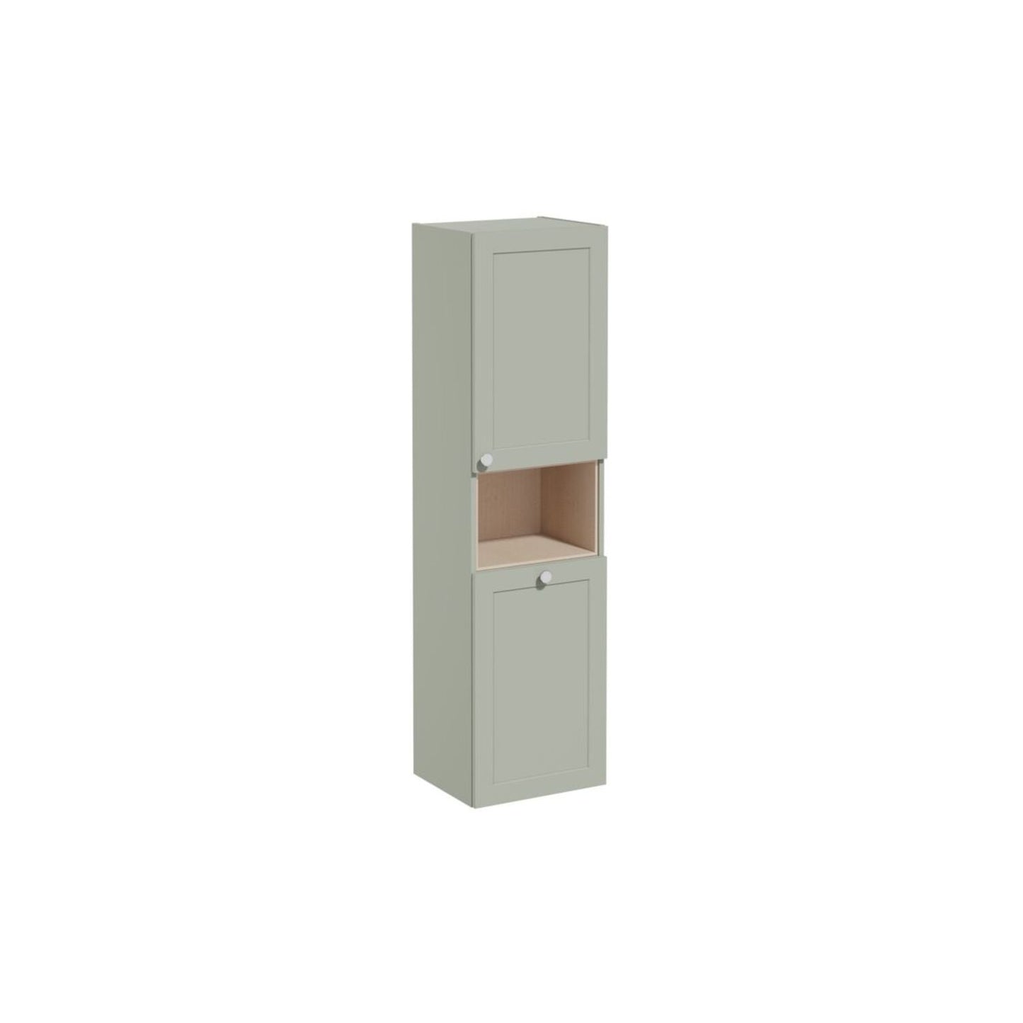 VitrA Root Classic 40cm 2 Door Semi-Tall Unit w/Laundry Basket (RH Hinge) - Matt Retro Green