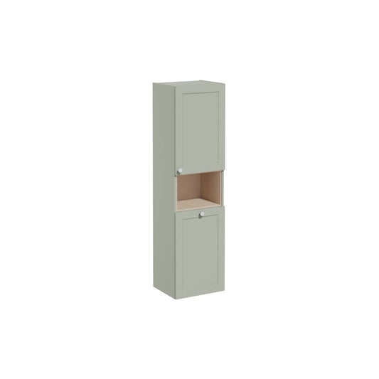 VitrA Root Classic 40cm 2 Door Semi-Tall Unit w/Laundry Basket (RH Hinge) - Matt Retro Green