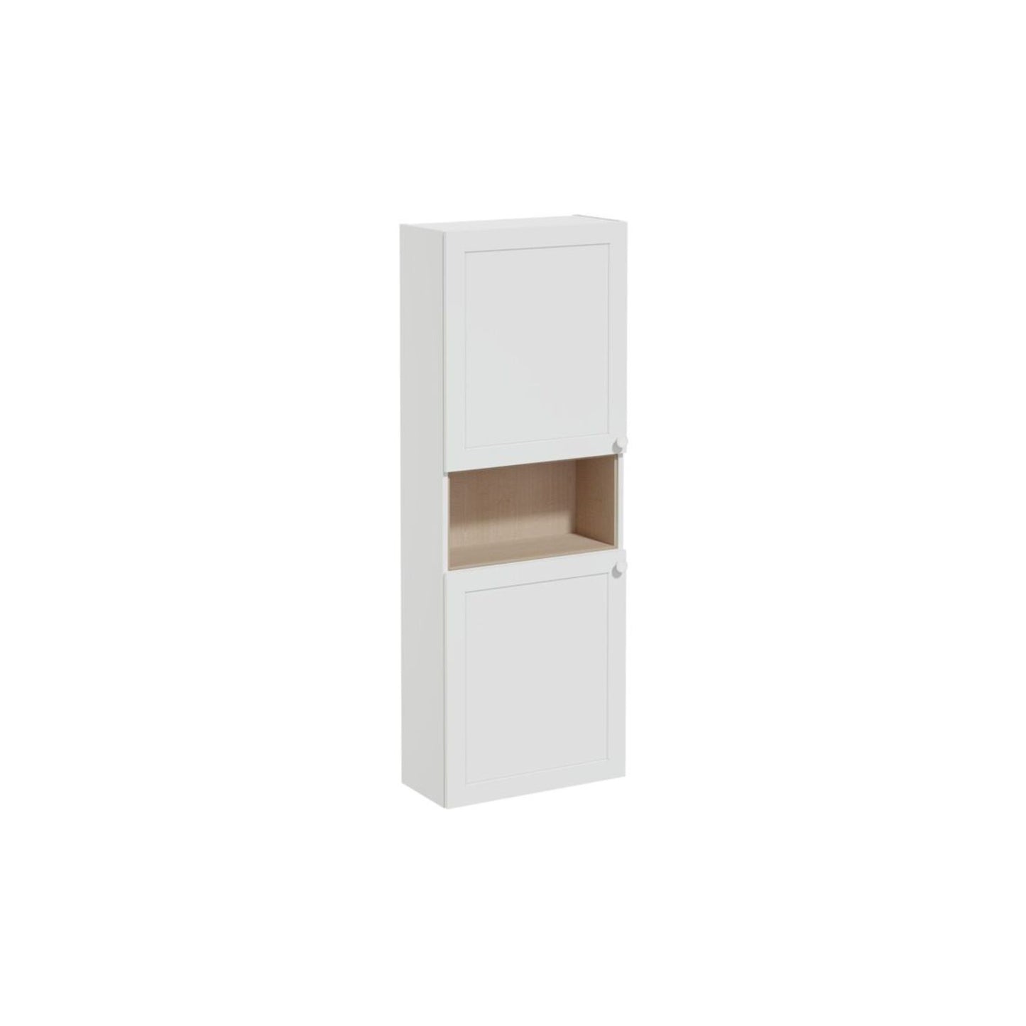VitrA Root Classic 55cm 2 Door Semi-Tall Unit (LH Hinge) - Matt Light Grey
