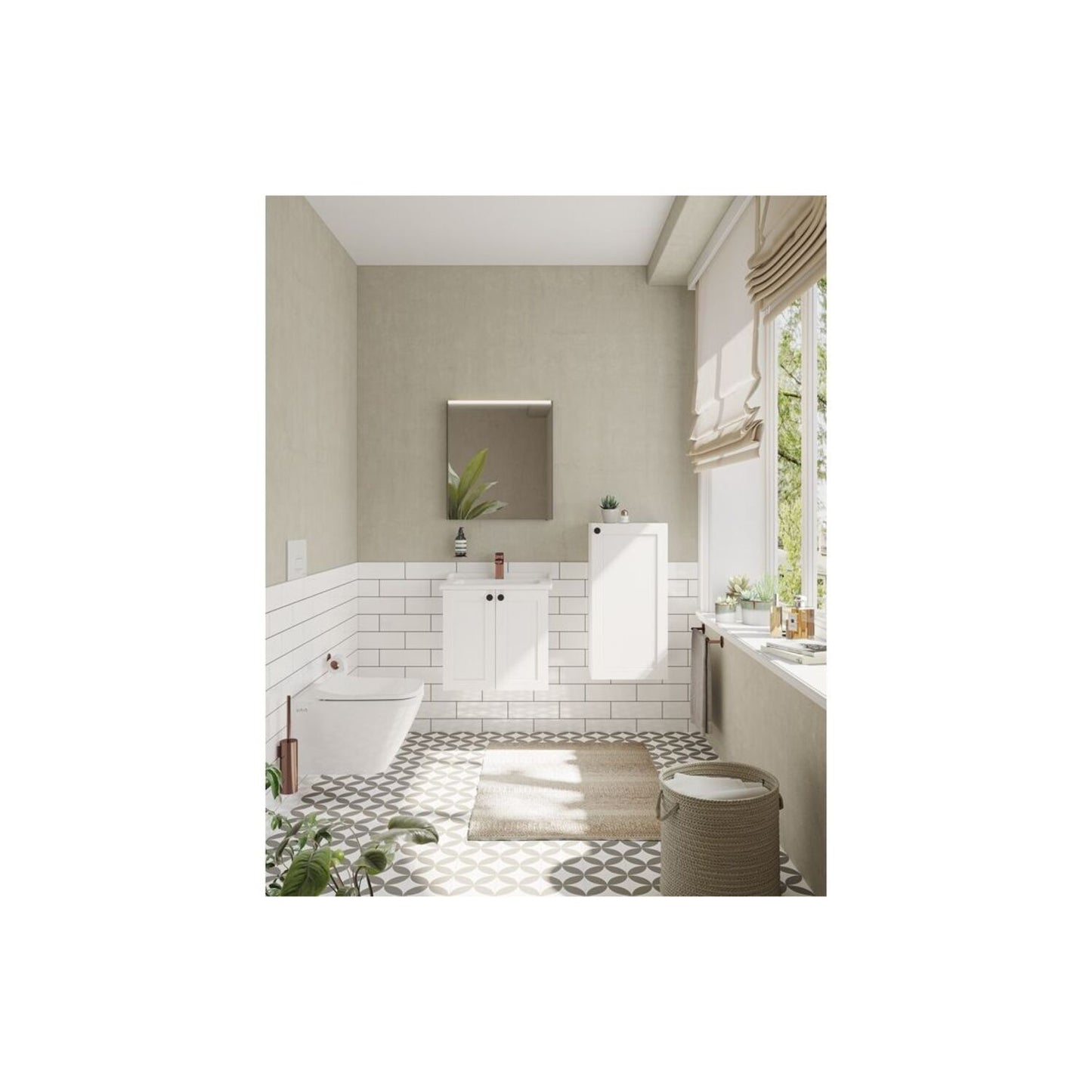 VitrA Root Classic 40cm 1 Door Lower/Base Unit (RH Hinge) - Matt White