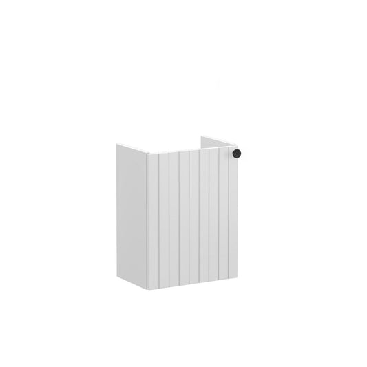 VitrA Root Groove 40cm 1 Door Wall Hung Slim Washbasin Unit (LH Hinge) - Matt Light Grey