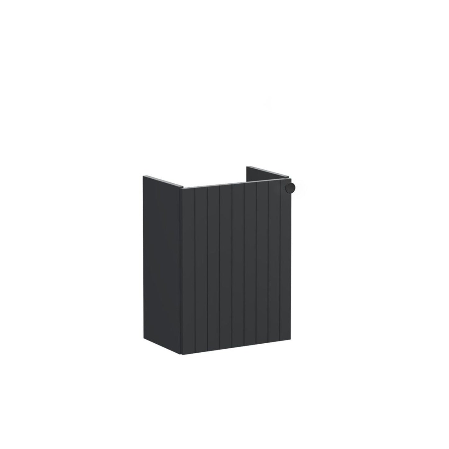 VitrA Root Groove 40cm 1 Door Wall Hung Slim Washbasin Unit (LH Hinge) - Matt Graphite